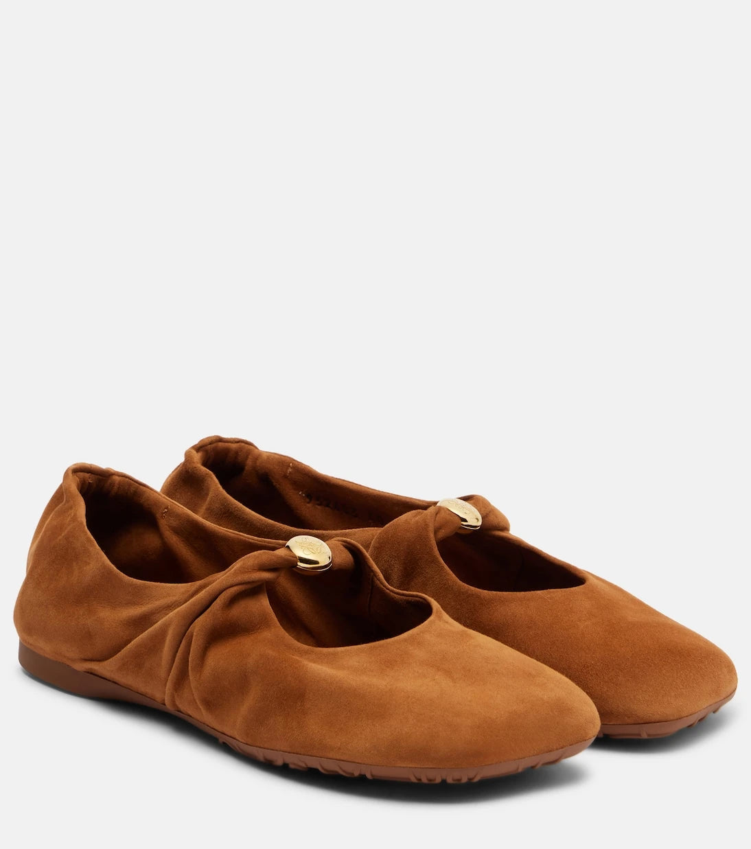 Loewe - Pebble Soft suede Mary Jane flats