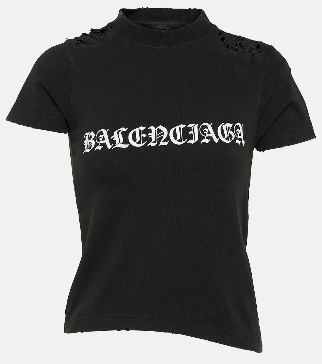 Balenciaga - Gothic Type Shrunk cotton-blend T-shirt