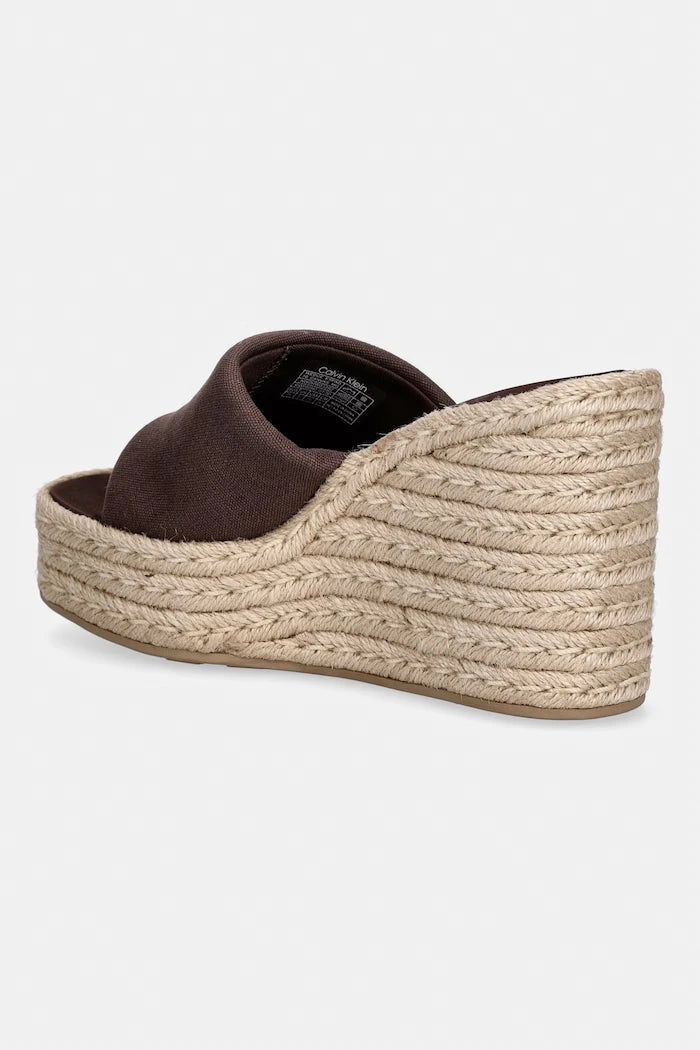 Calvin Klein Kadın Wedge Espad 70 Canvas Eğik Platform Terlik