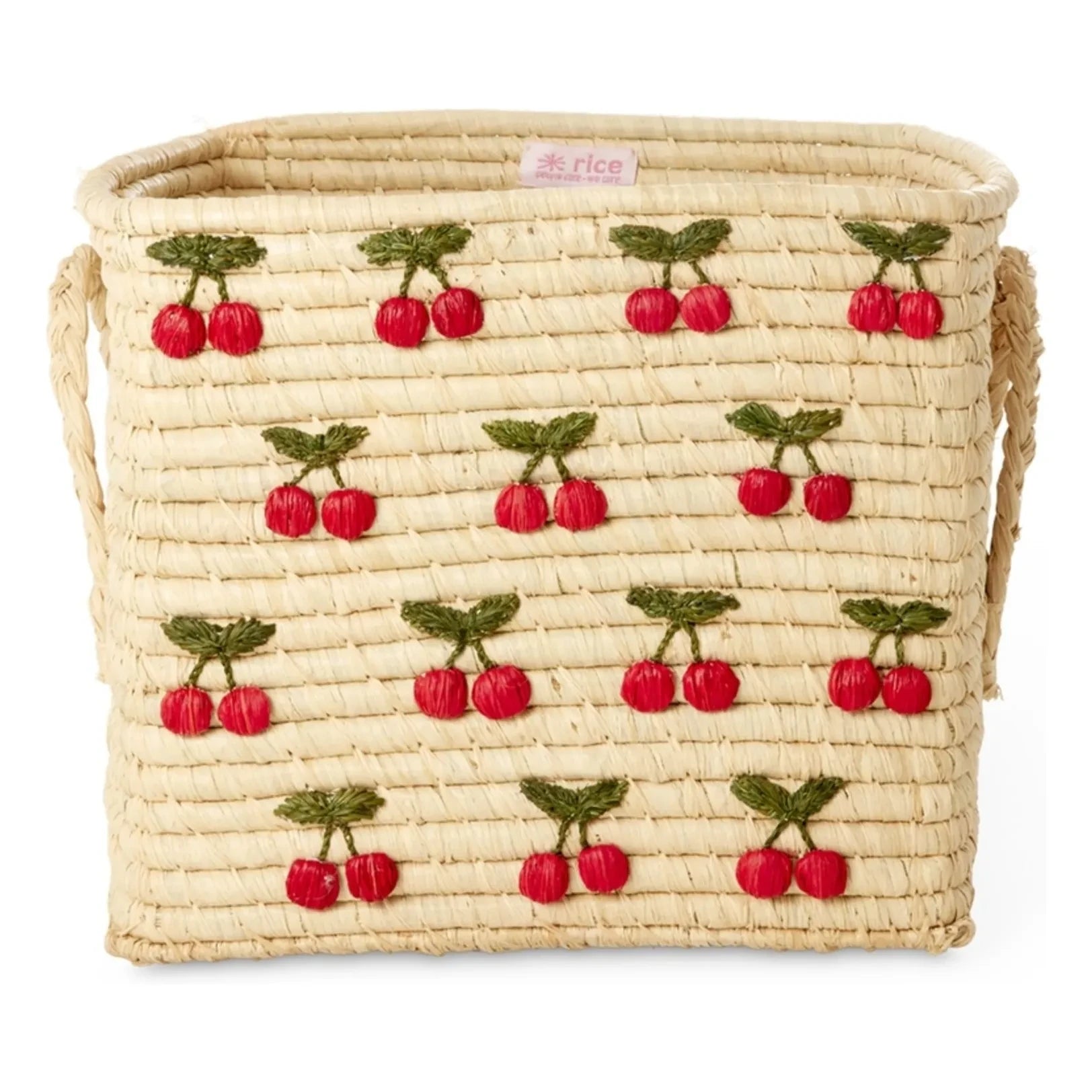 Rice - Cerises raffia storage basket