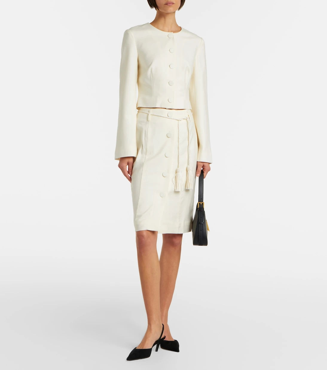 Posse - Elspeth belted wool midi skirt