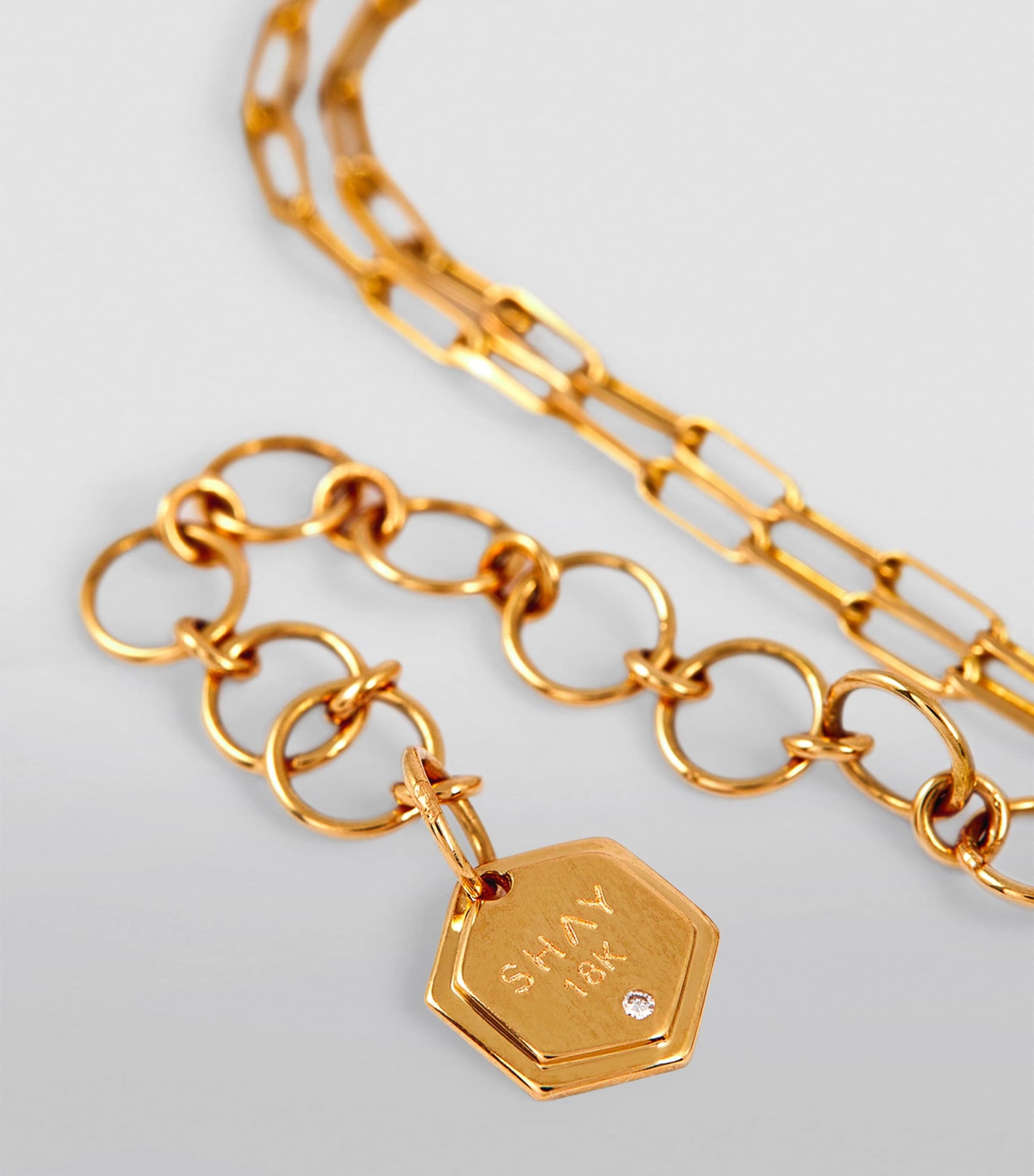 SHAY Yellow Gold, Diamond and Emerald Deco Necklace