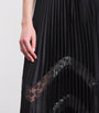 Claudie Pierlot Black Lace-Trim Pleated Maxi Skirt