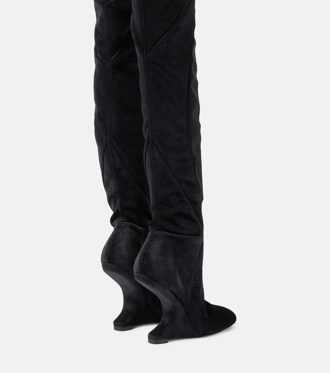 Rick Owens - Cantilever velvet over-the-knee boots