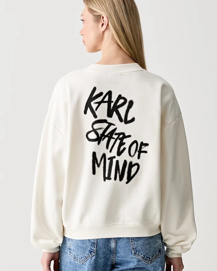 Karl Lagerfeld Jeans Kadın Pamuklu Oversize Sweatshirt