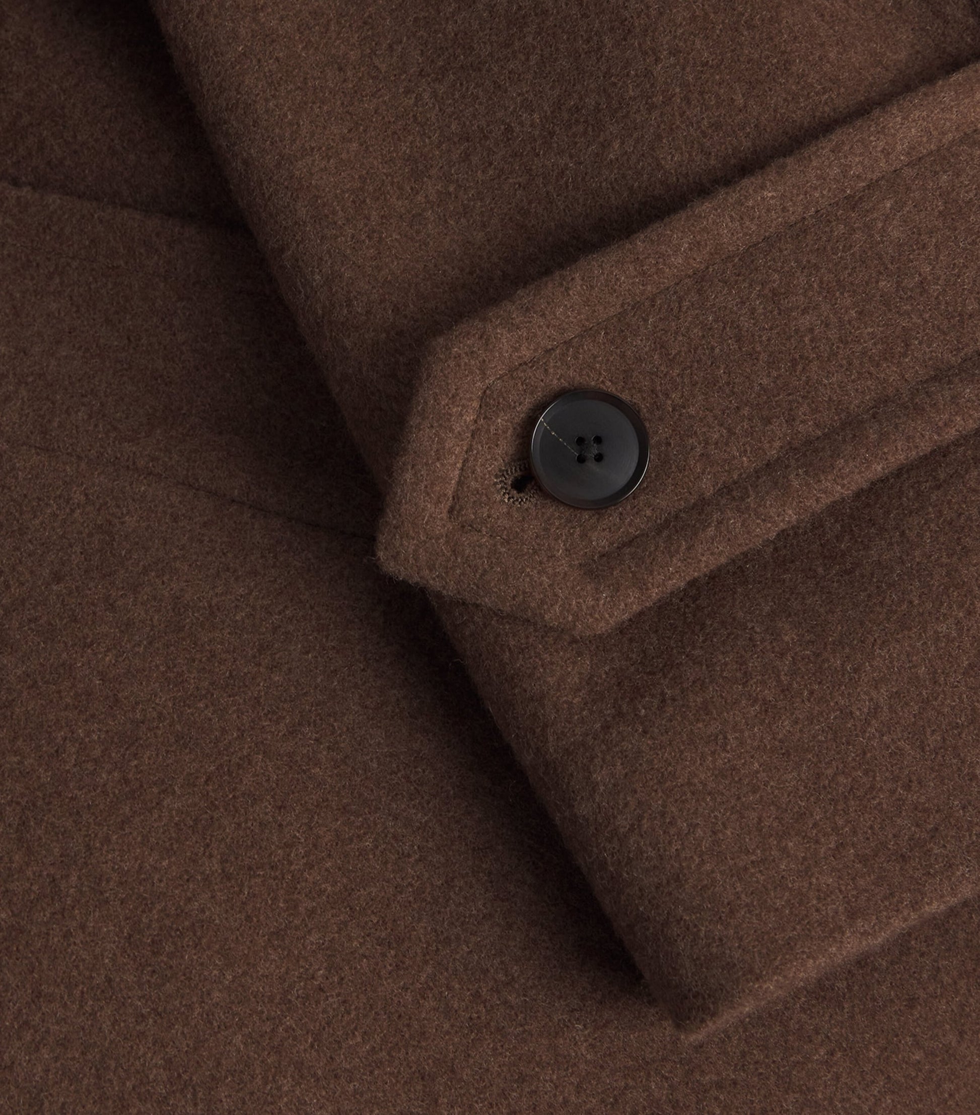 Auralee Brown Wool Mosser Soutien Collar Overcoat