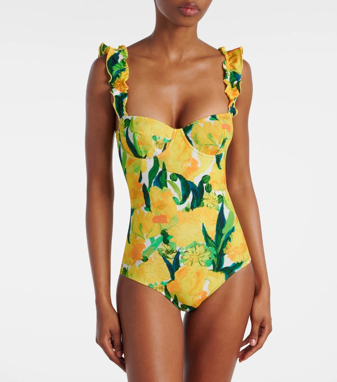 La DoubleJ - Boop floral ruffled swimsuit