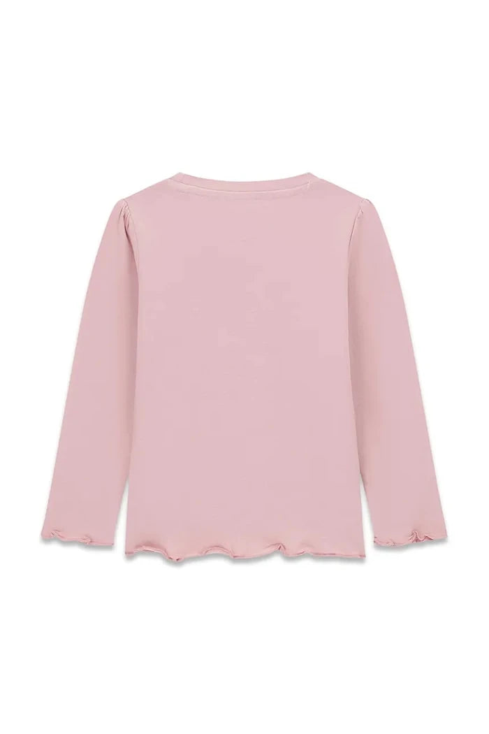Guess çocuklar için pamuk ve elastanlı uzun kollu bluz