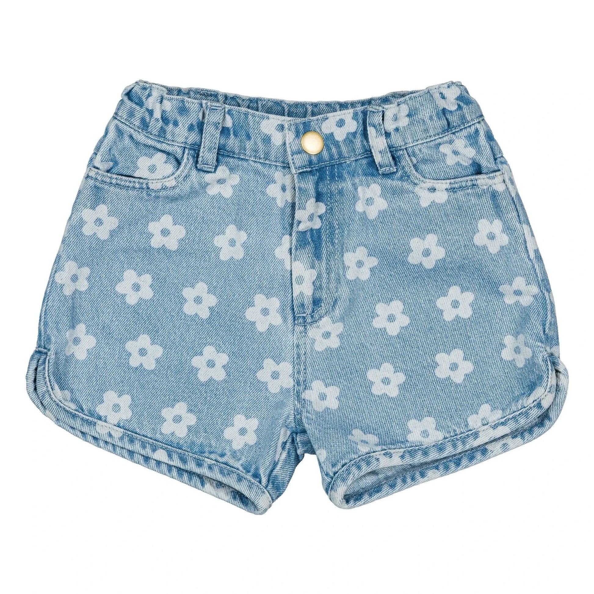 Louis Louise - Andrea Denim Shorts Flowers | Light Blue