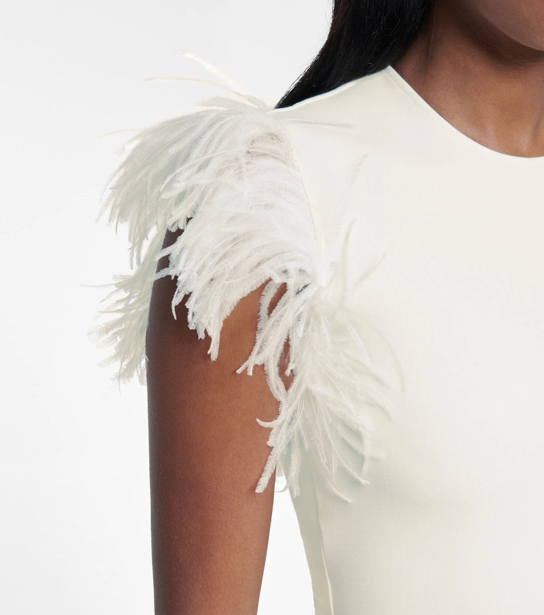 Christopher Kane - Feather-trimmed wool-blend dress