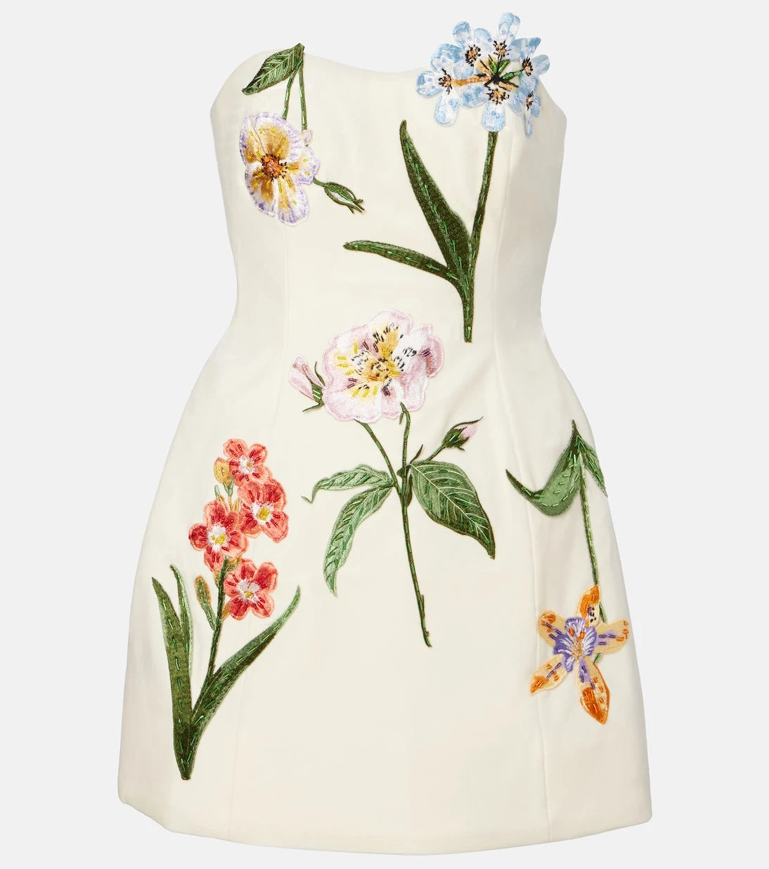 Leo Lin - Rosario embroidered velvet minidress