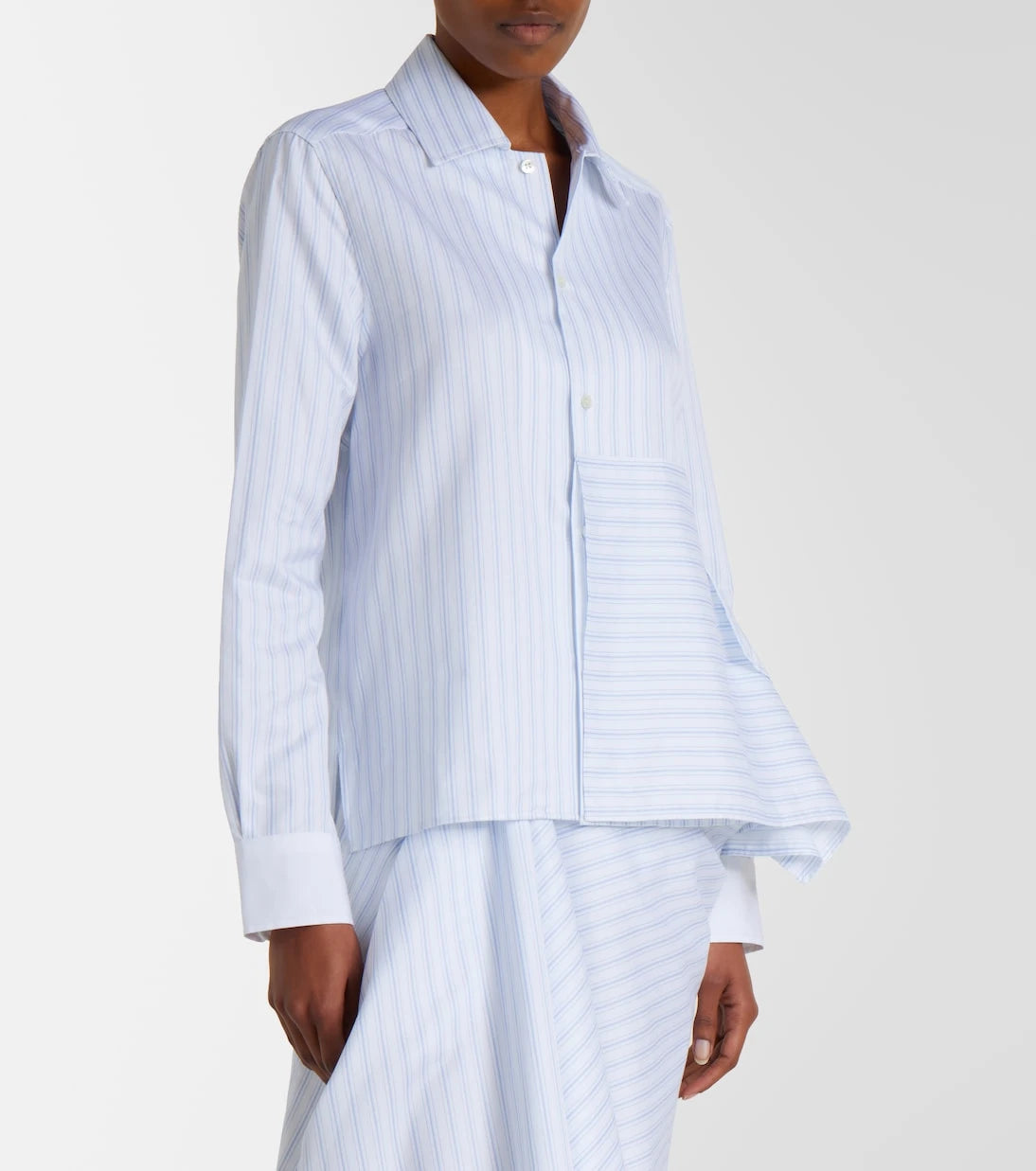 JW Anderson - Striped asymmetric cotton poplin shirt