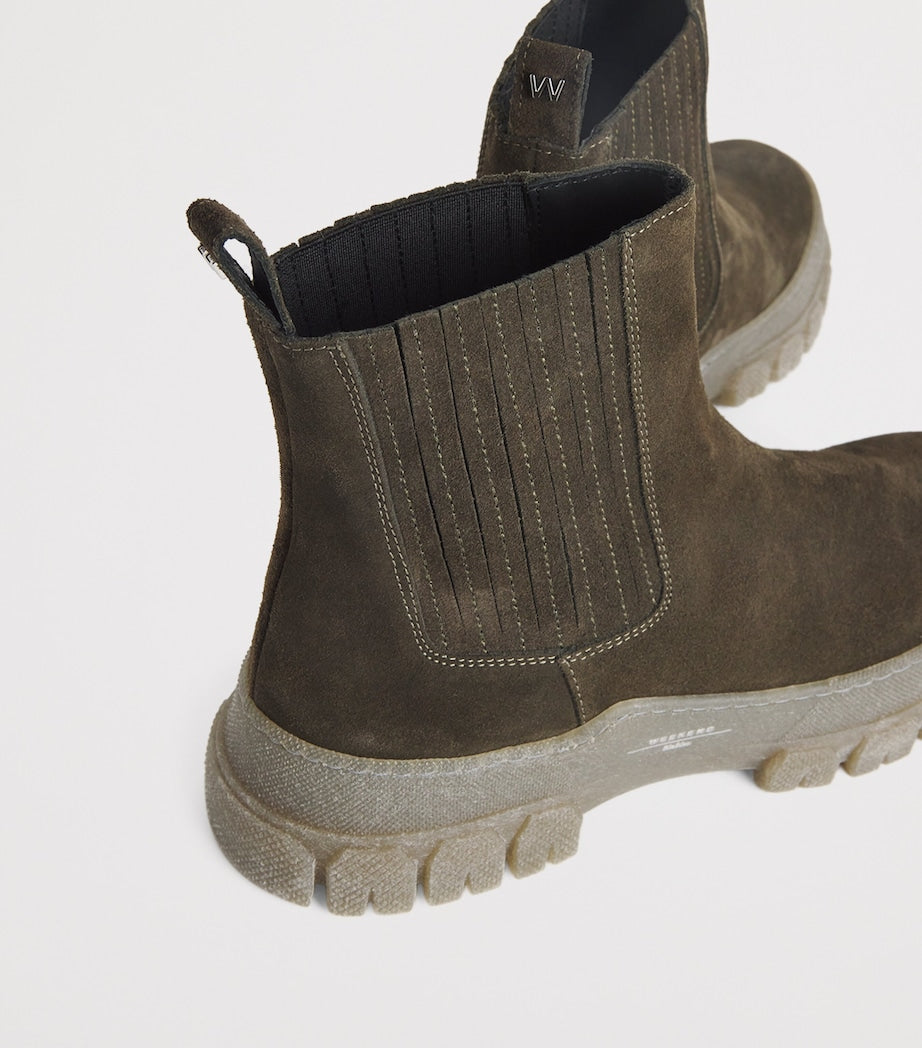 Weekend Max Mara Green Suede Chelsea Boots