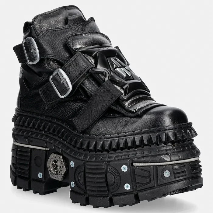 New Rock LUXOR NEGRO, BOX PLANE, TANK CASCO kadın deri spor ayakkabı