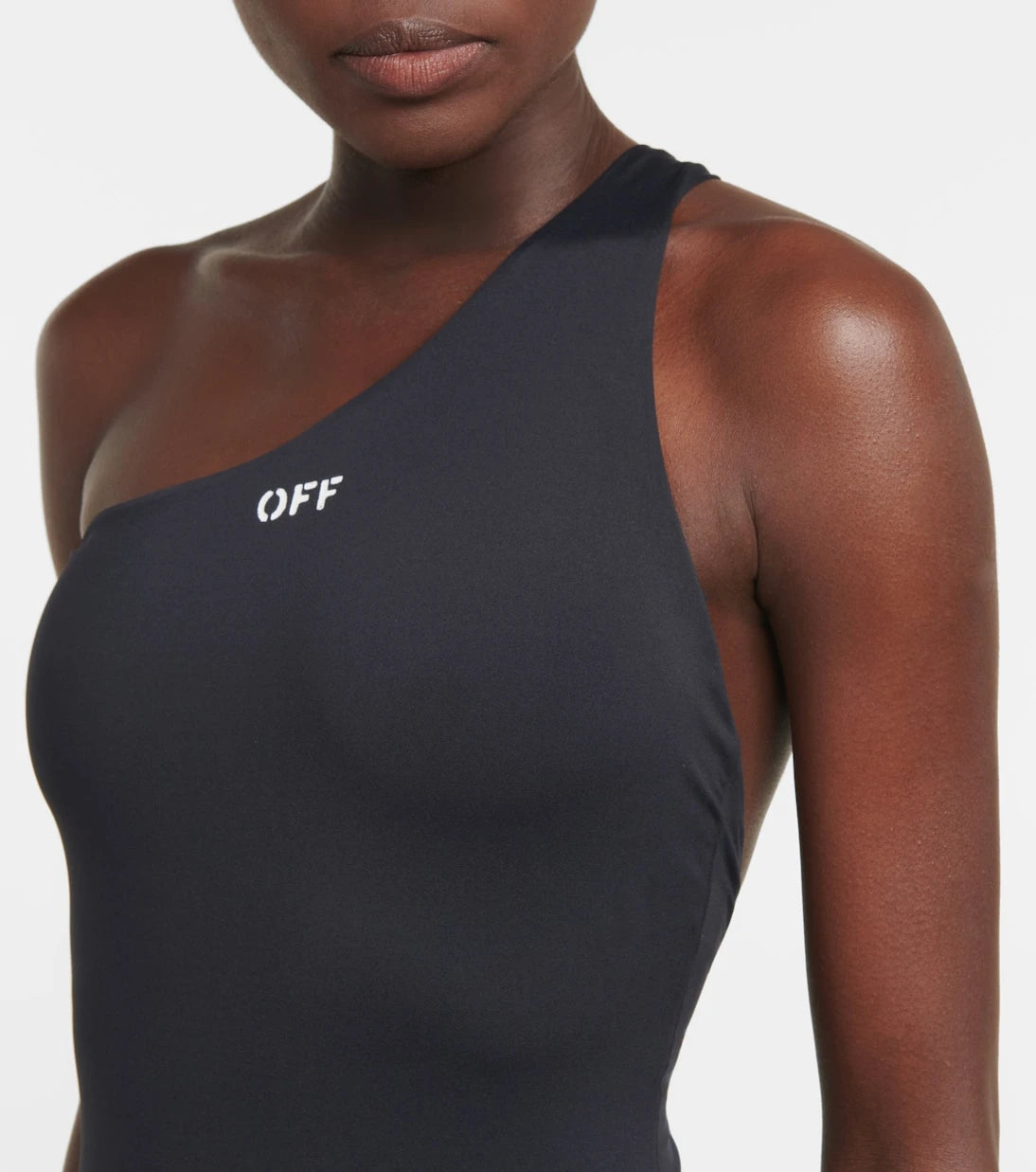 Off-White - مايوه بكتف واحد وشعار