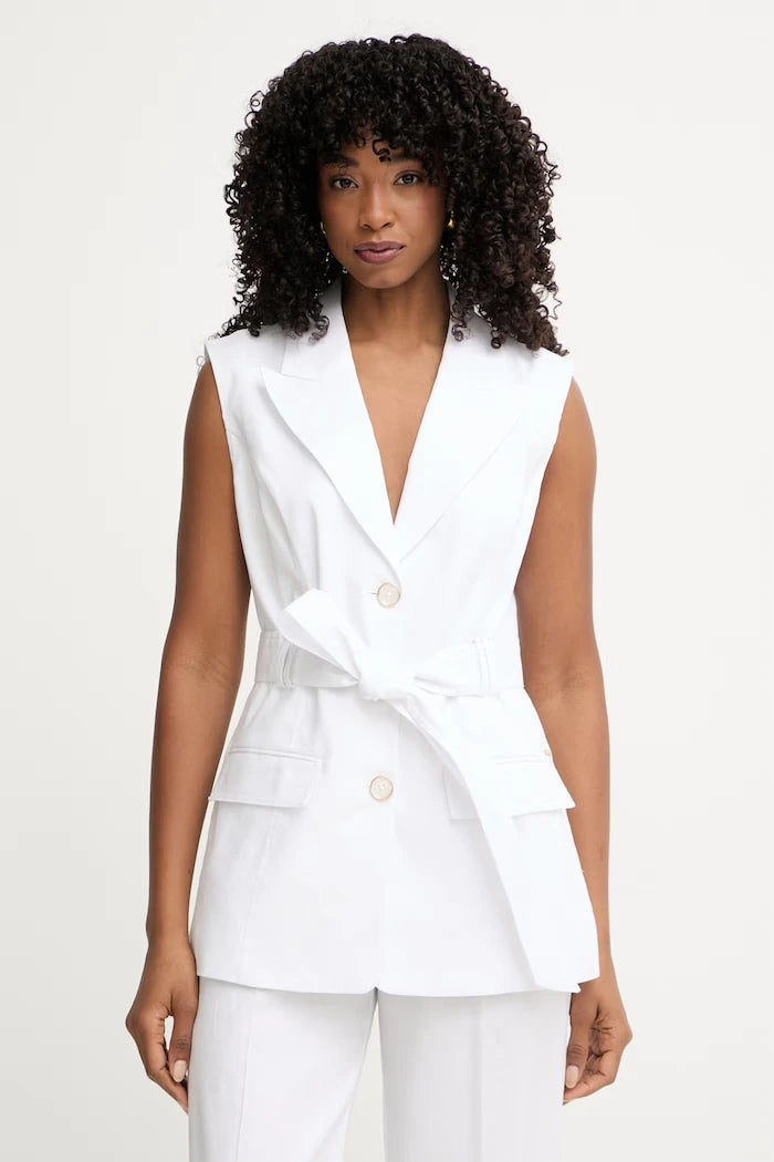 Guess tek düğmeli kadın keten blazer CARLA