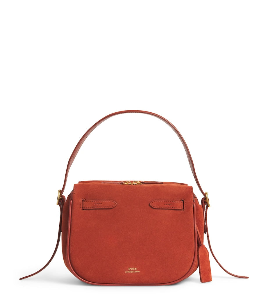 Polo Ralph Lauren Brown Small Suede ID Shoulder Bag