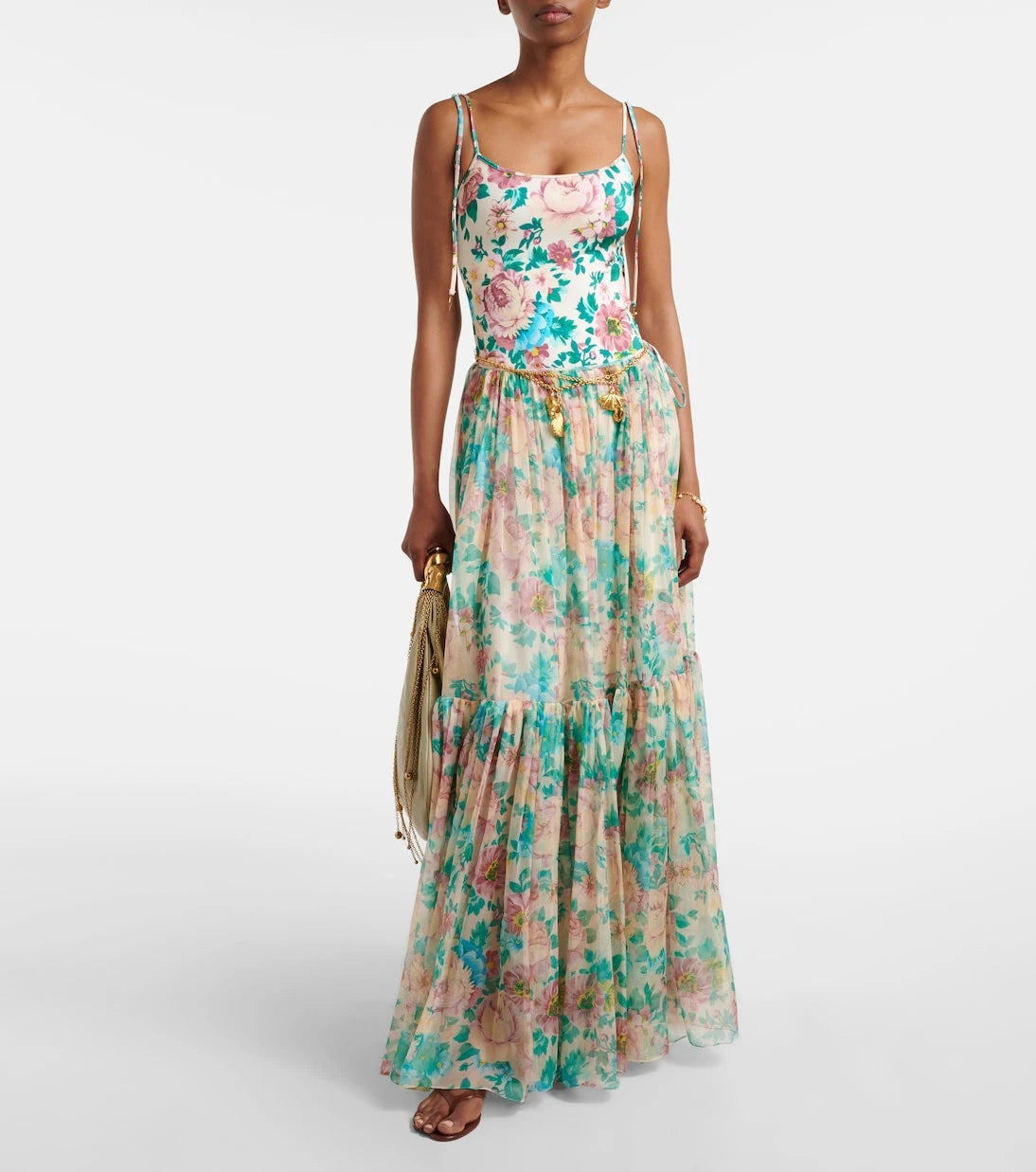 Chloé - Floral silk muslin maxi skirt