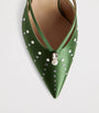 Malone Souliers Green Satin Embellished Marisa Mules