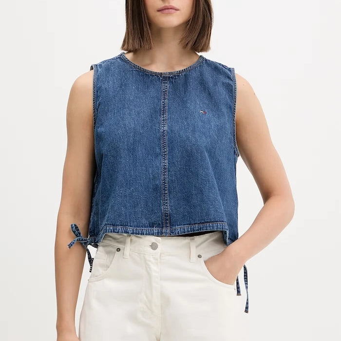 Tommy Jeans kadın denim askılı bluz