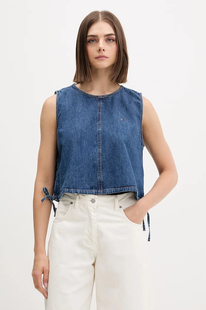 Tommy Jeans kadın denim askılı bluz