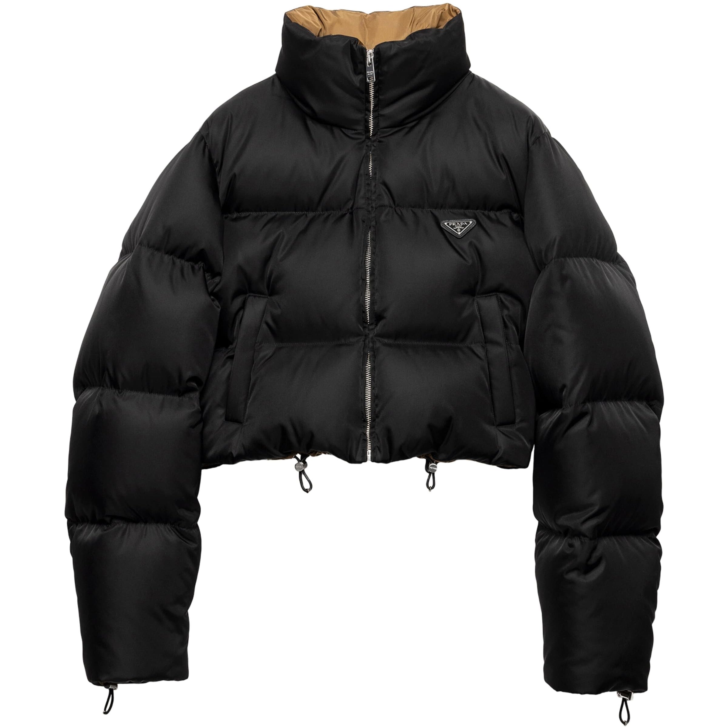 Prada Black Re-Nylon Cropped Down Jacket