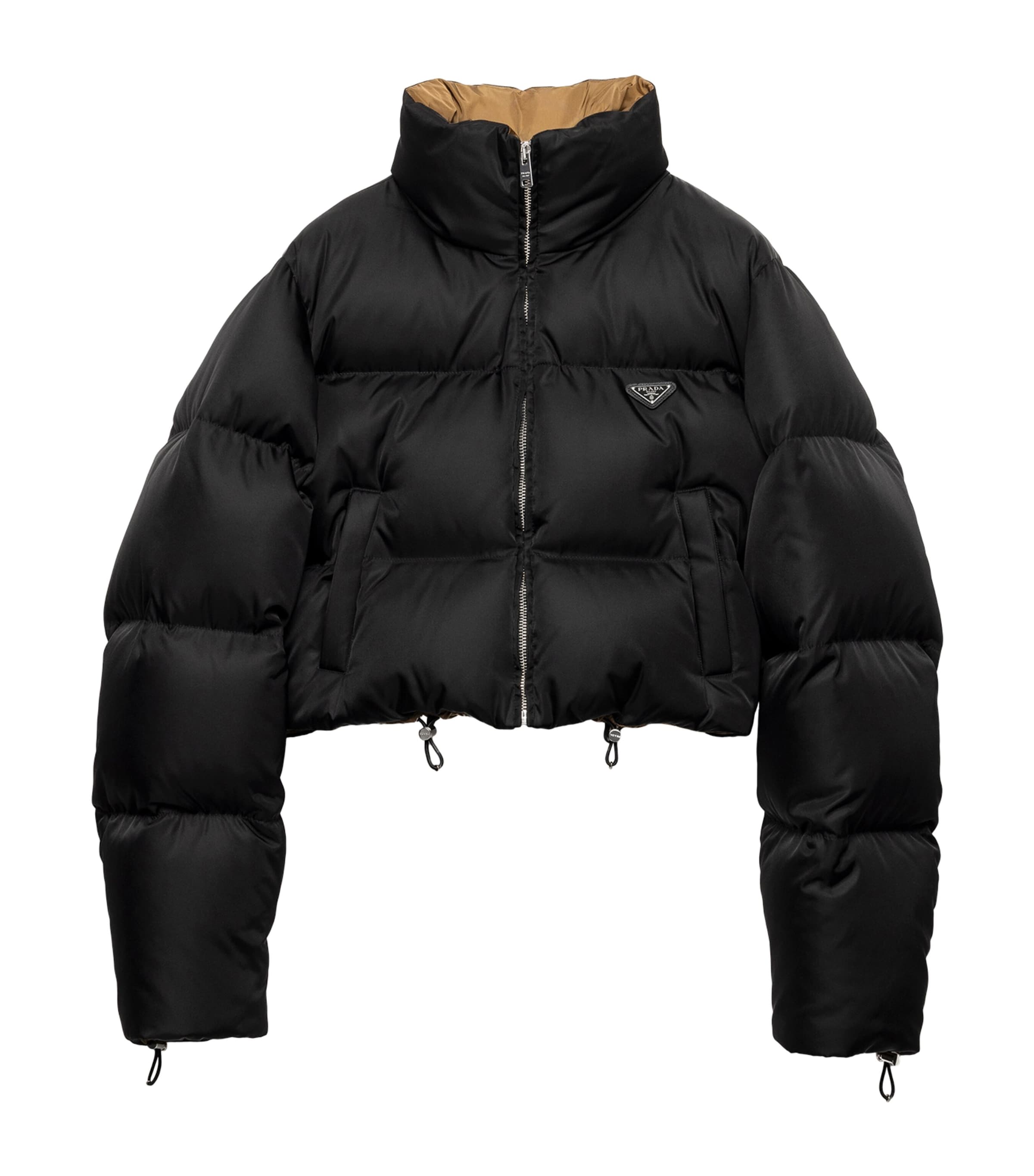 Prada Black Re-Nylon Cropped Down Jacket