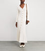 Knit V-Neck Midi Dress ECRU