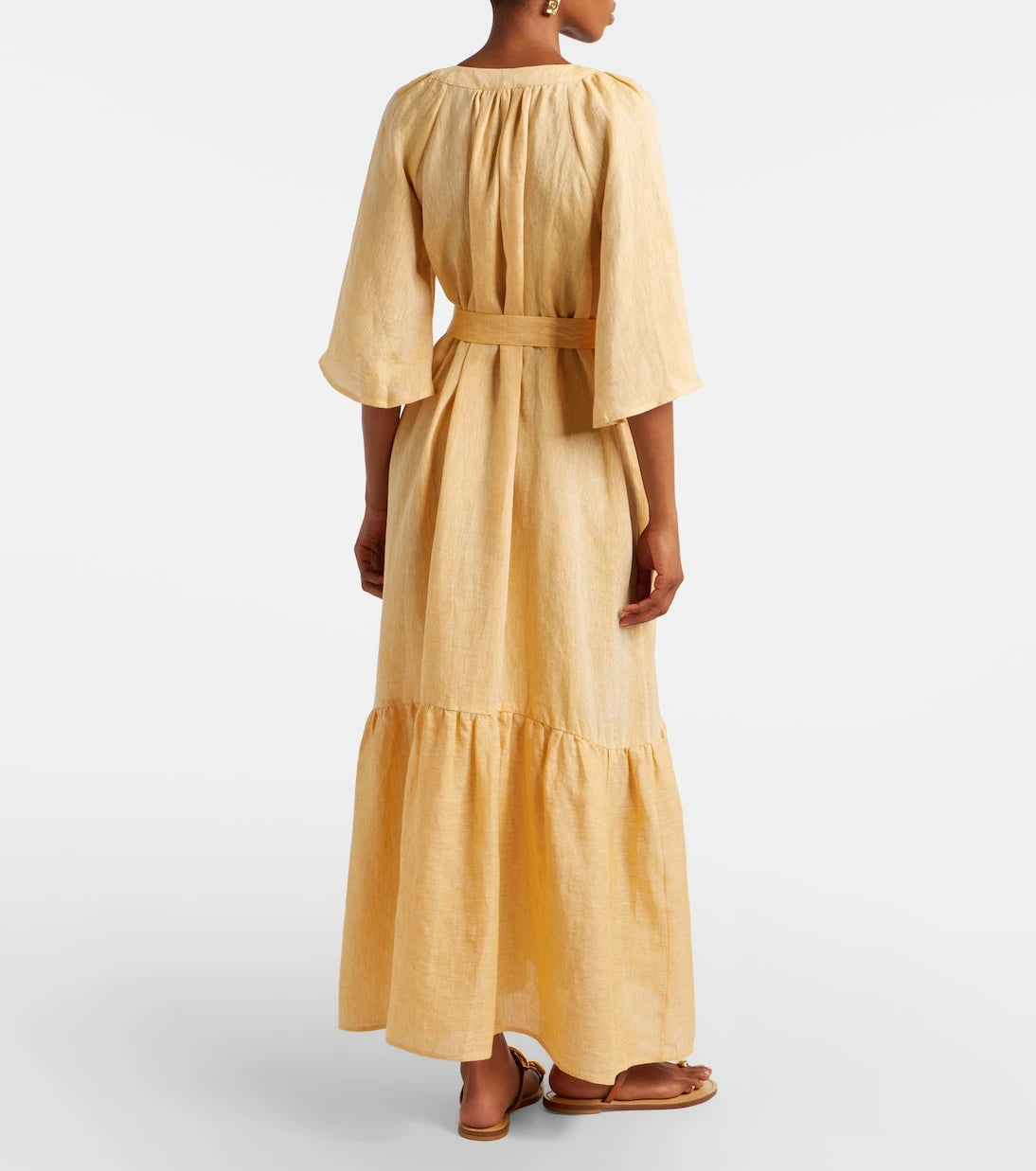 Eres - Audacieuse belted linen midi dress