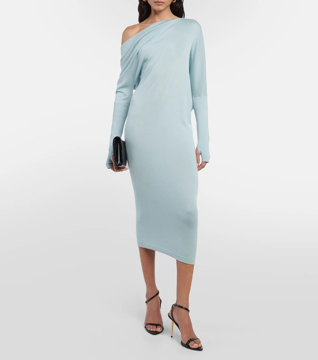 Tom Ford - Off-shoulder cashmere-blend midi dress