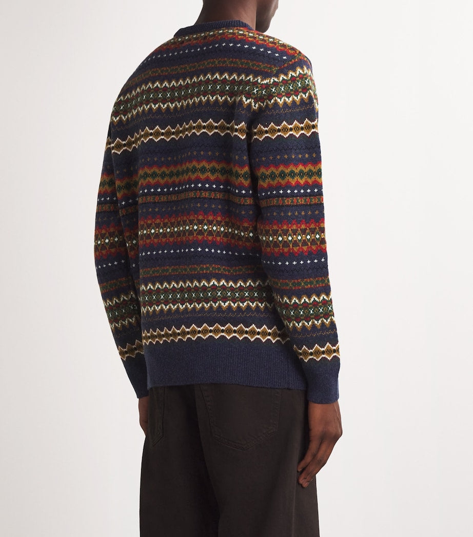 Barbour Wool Fair Isle Sweater NAVY MARL