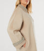 Marina Rinaldi Beige Wool Embellished-Detail Coat