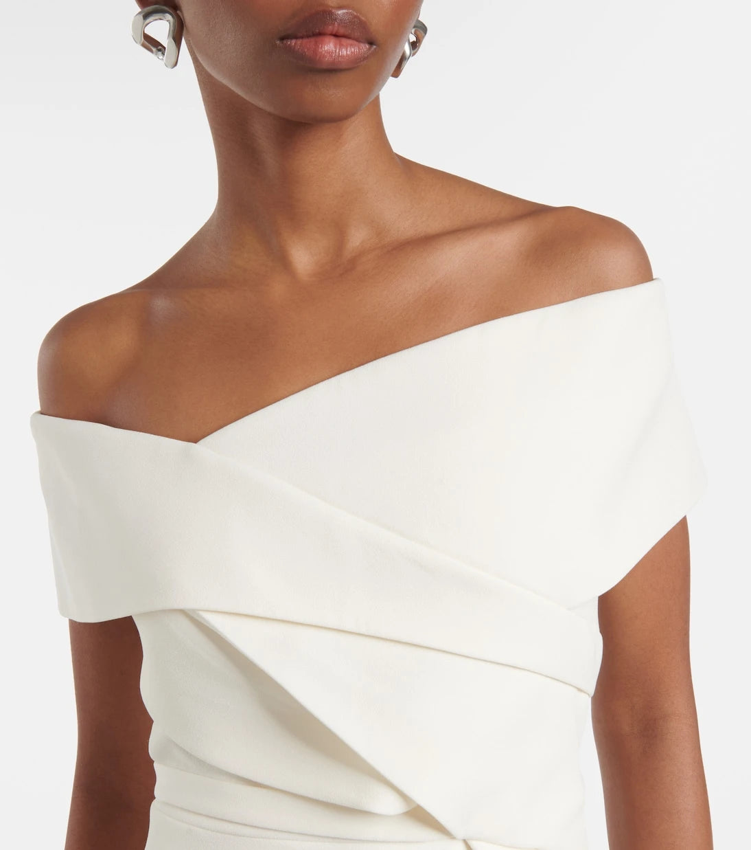 Safiyaa - Bridal Eimear off-shoulder crêpe top