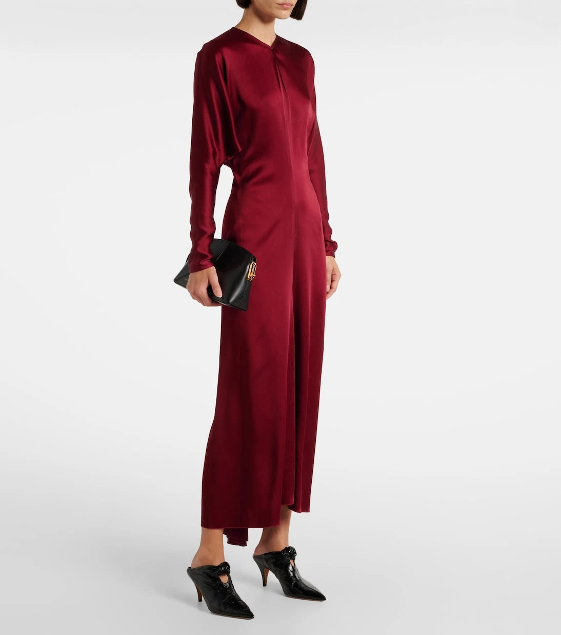 Victoria Beckham - Draped crêpe satin midi dress