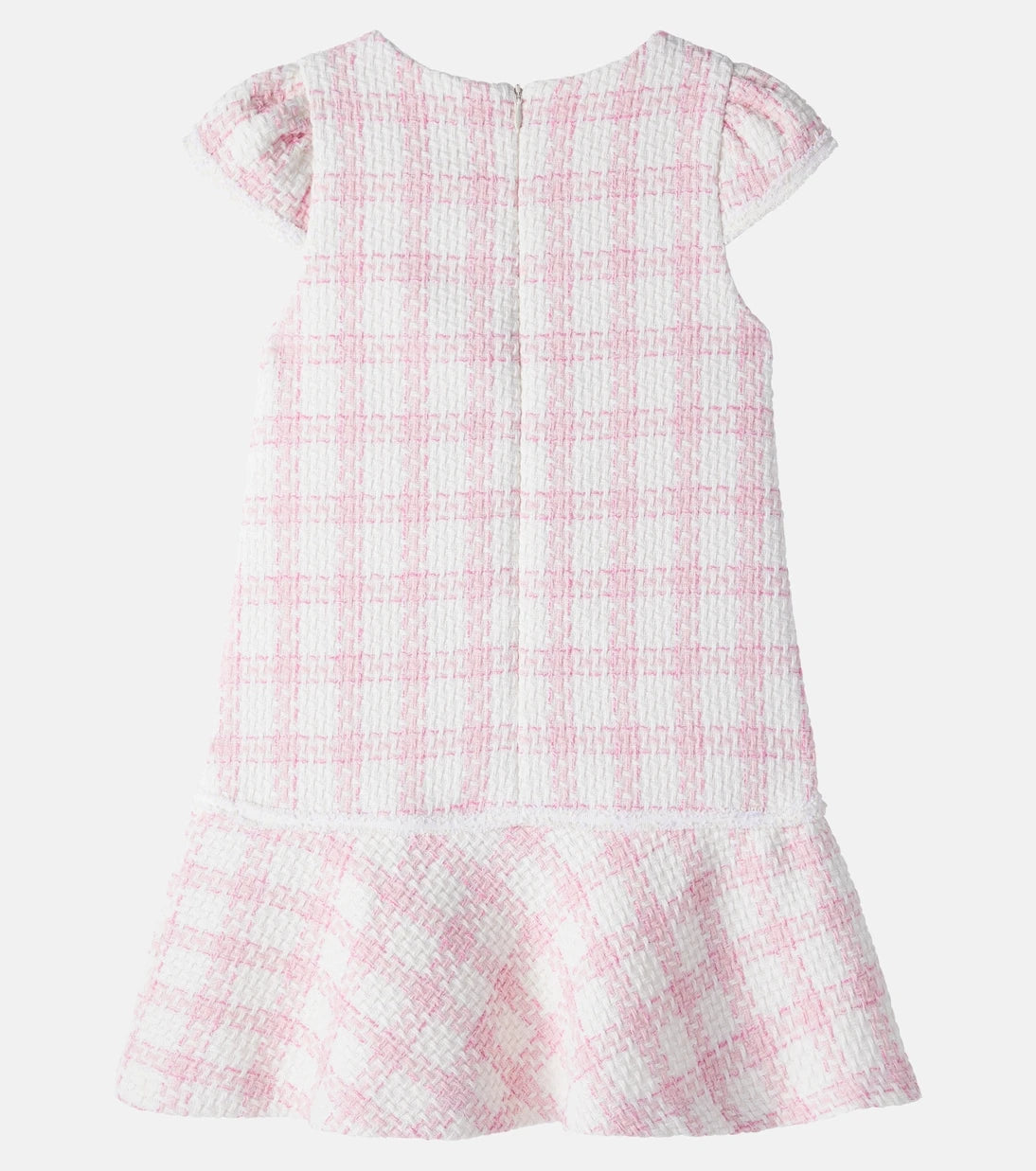 Patachou - Checked cotton-blend tweed dress