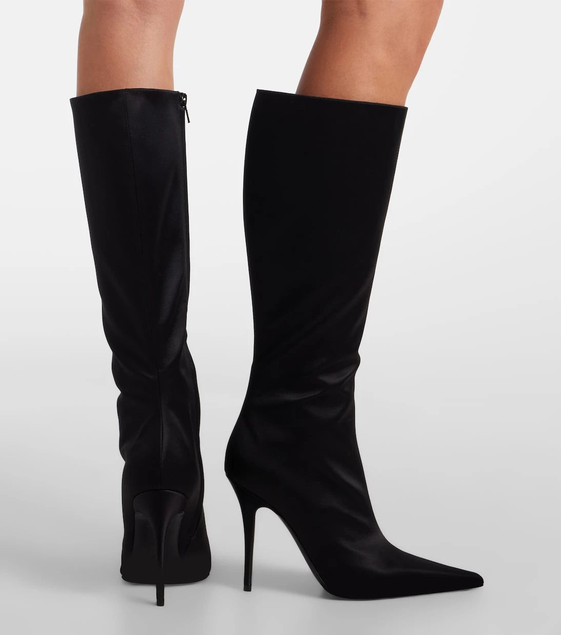 Amina Muaddi - Barbara satin knee-high boots