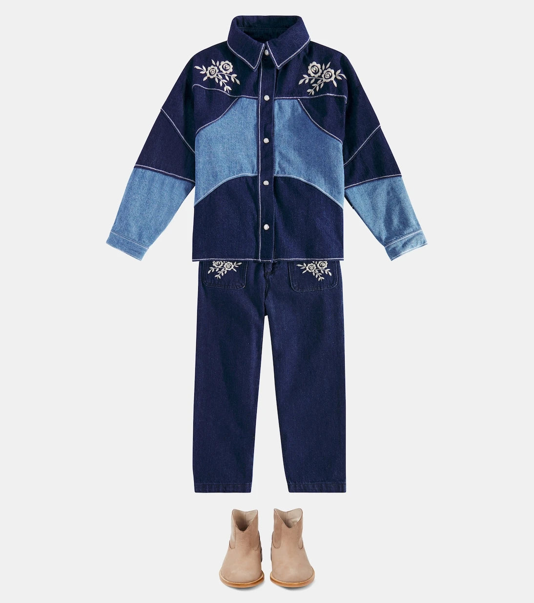 The New Society - Danubio embroidered denim shirt