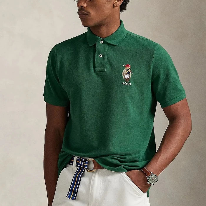 Памучна тениска с яка Polo Ralph Lauren