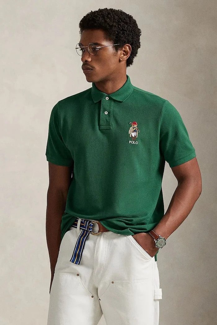 Памучна тениска с яка Polo Ralph Lauren