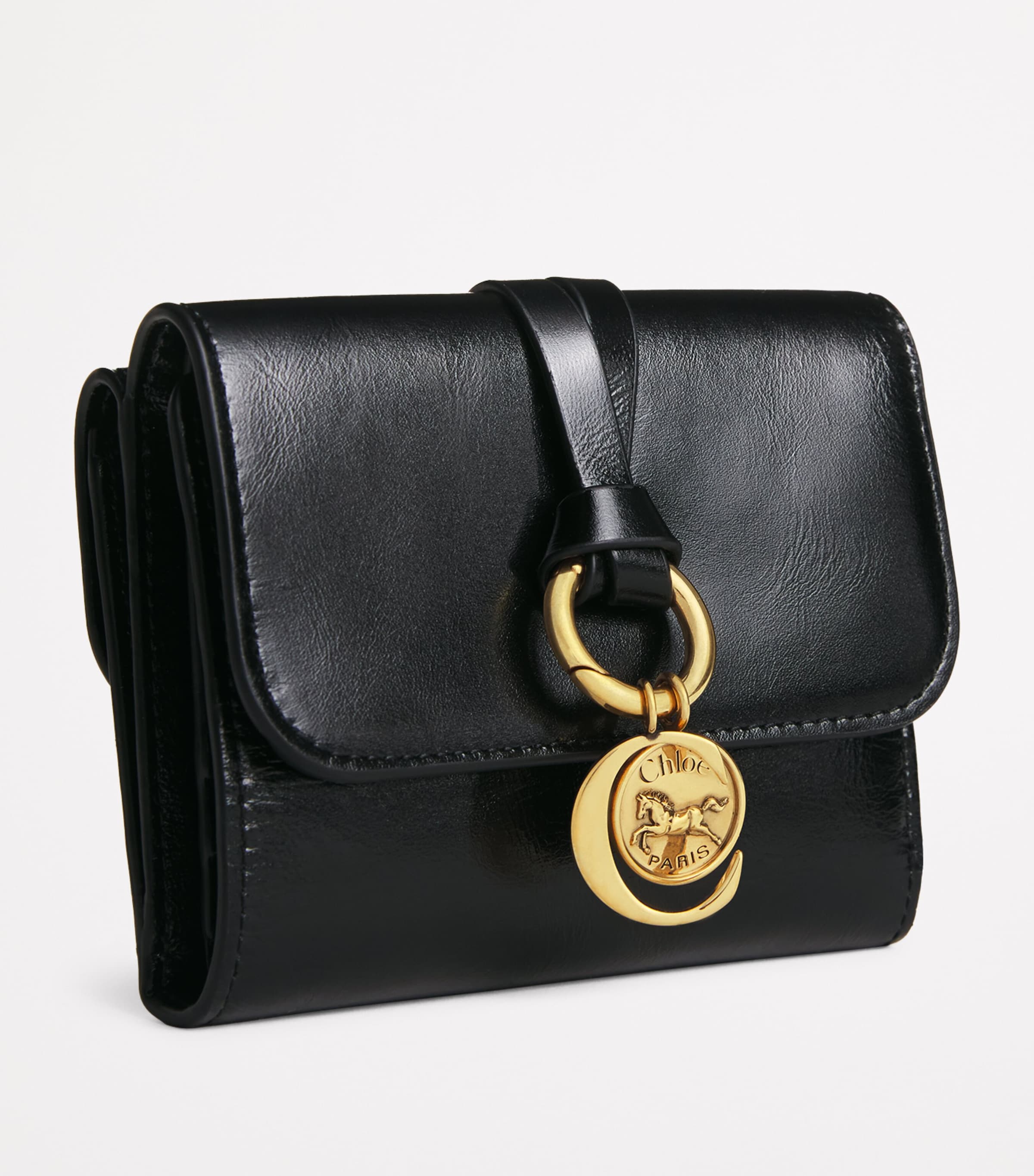 Black Small Calfskin Alphabet Wallet