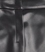 Max Mara Black Faux Leather Cropped Trousers