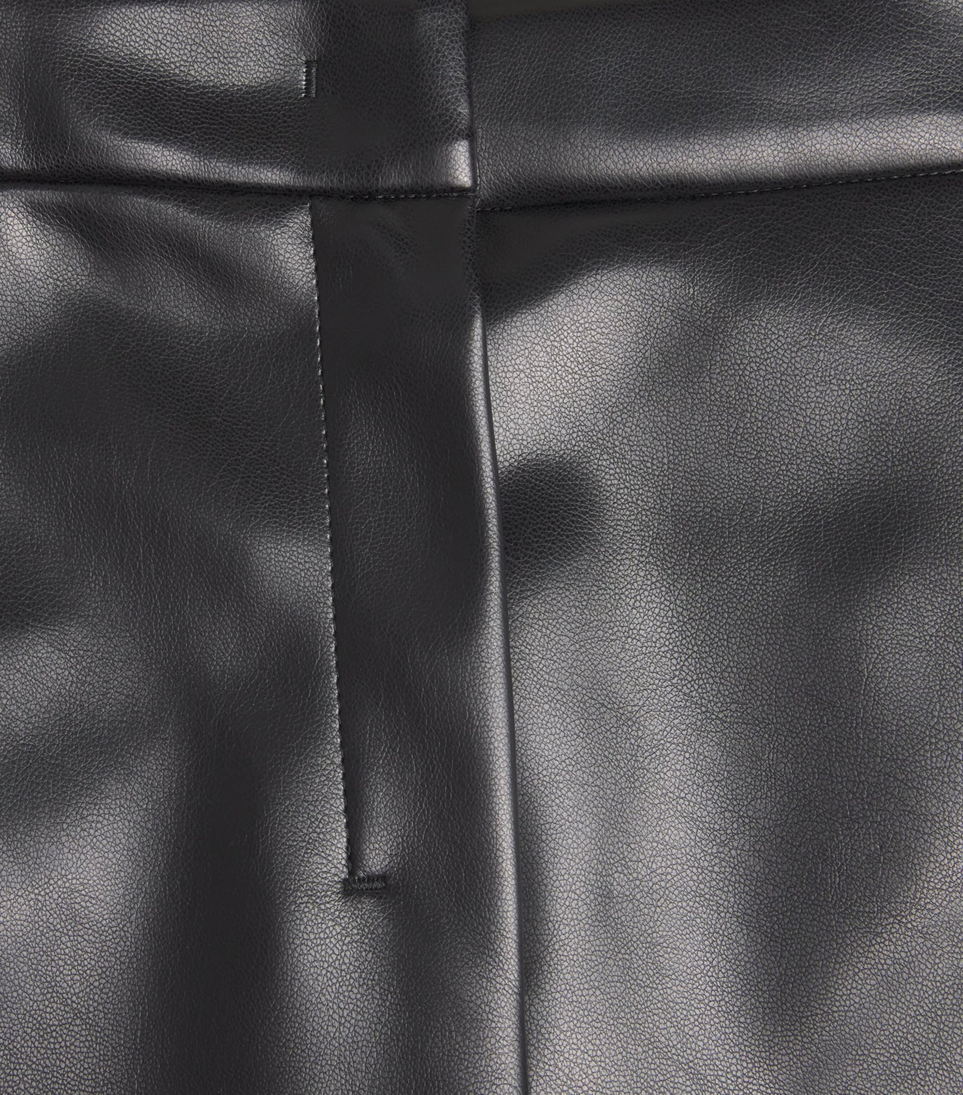 Max Mara Black Faux Leather Cropped Trousers