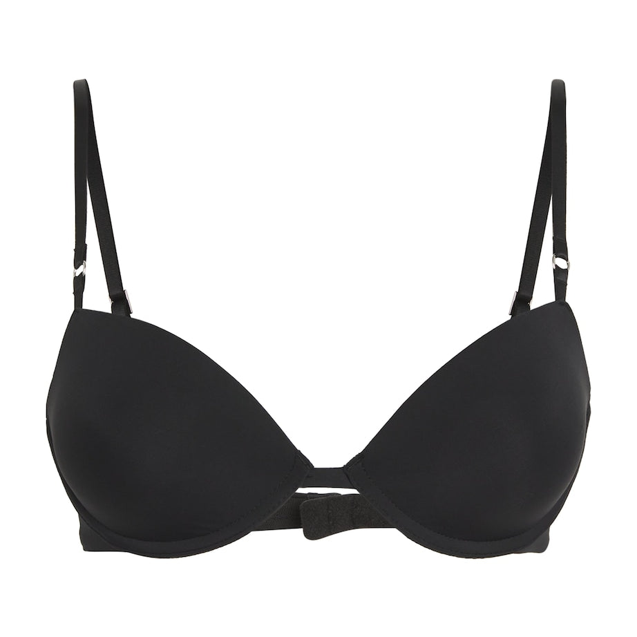 Black Minimalist Demi-Cup Bra