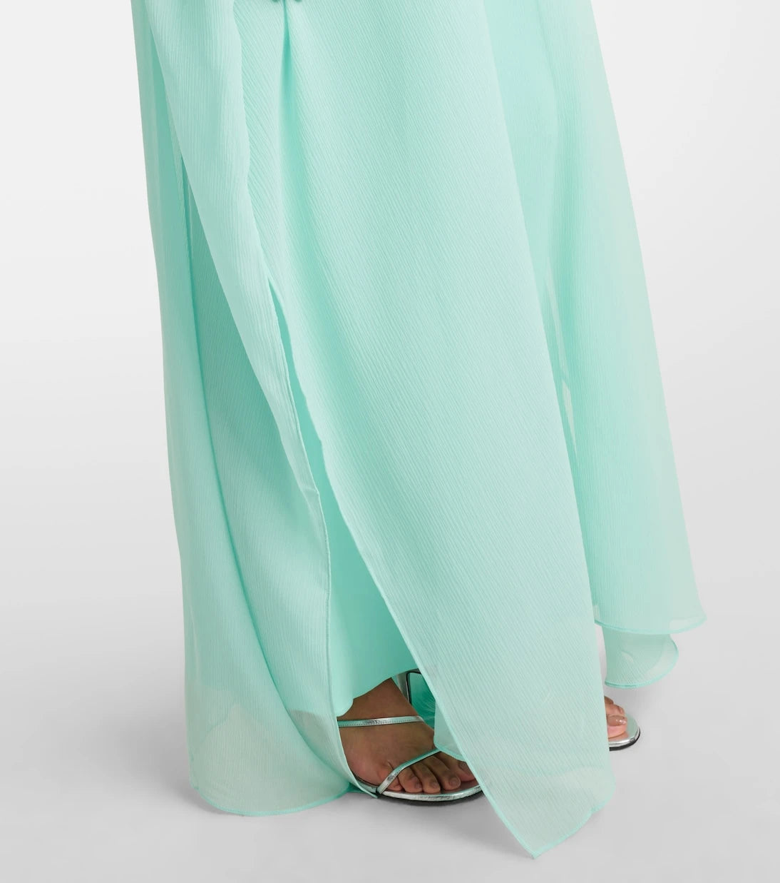 Taller Marmo - Penelope feather-trimmed silk kaftan