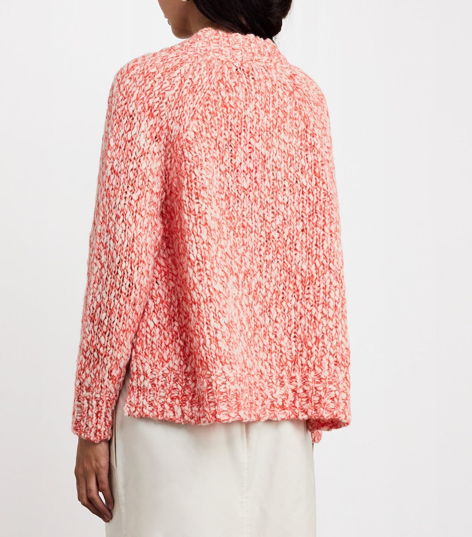 MAX&Co. Red Wool-Blend Cardigan