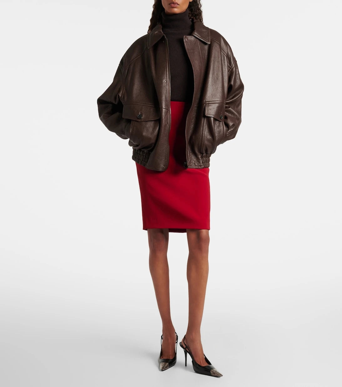 Saint Laurent - Satin pencil skirt