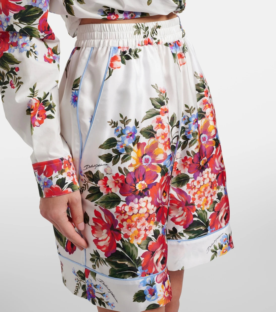 Dolce&Gabbana - Floral silk twill Bermuda shorts