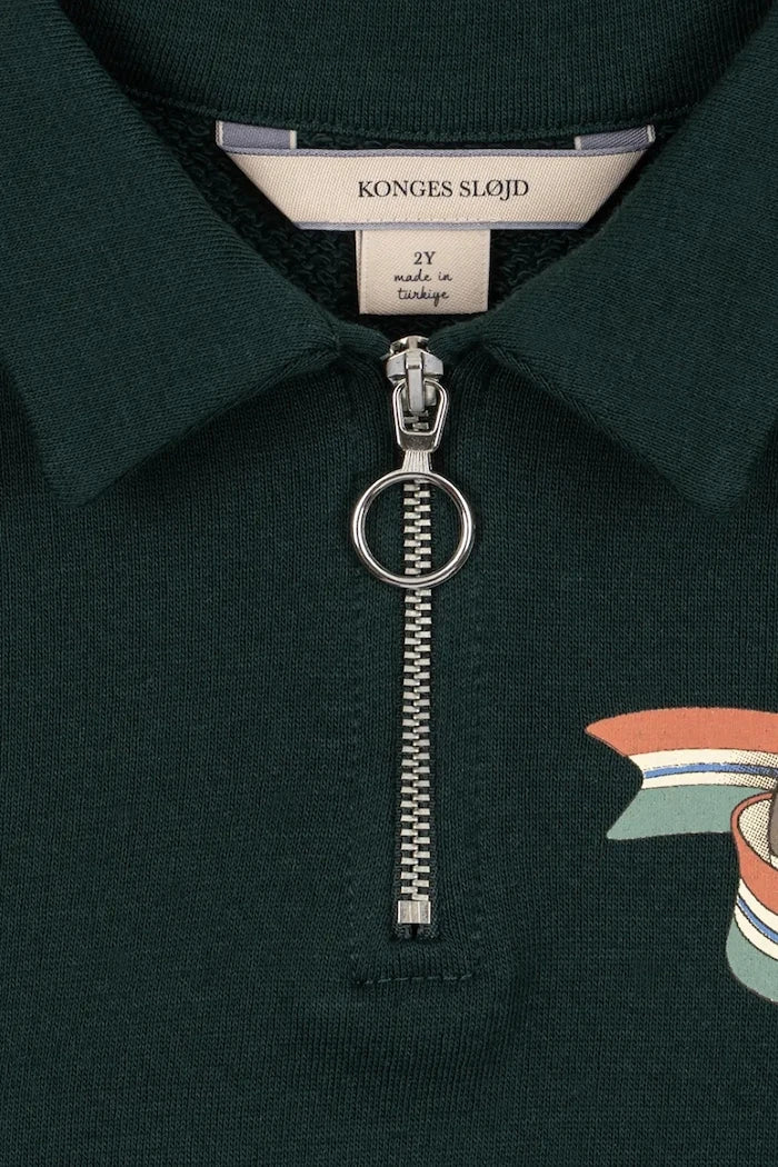 Konges Sløjd Pamuk Çocuk Sweatshirt LOUPY HALF ZIP POLO OCS