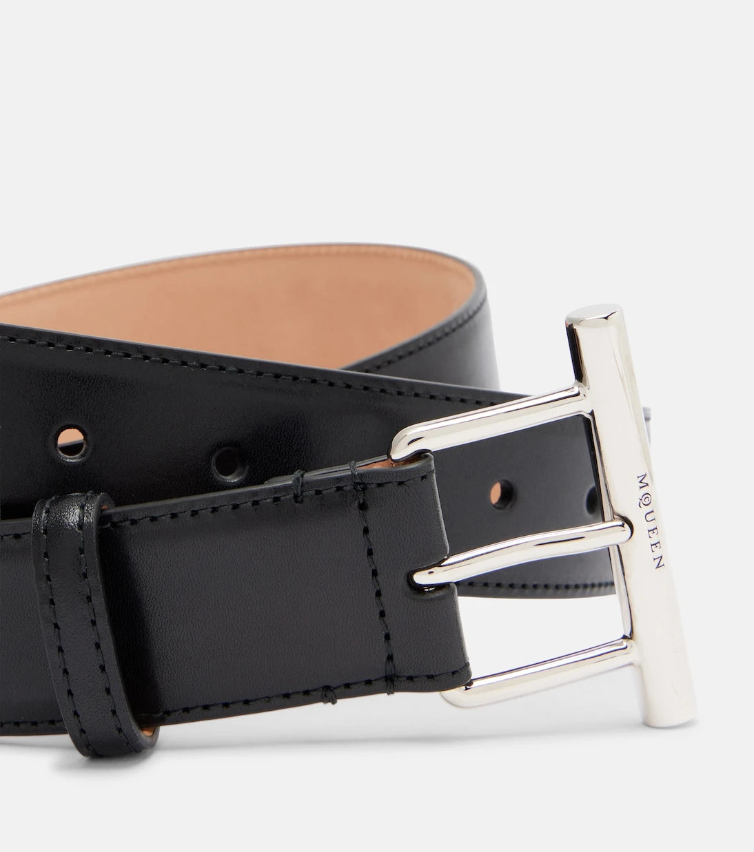McQueen - T-Bar Hip leather belt