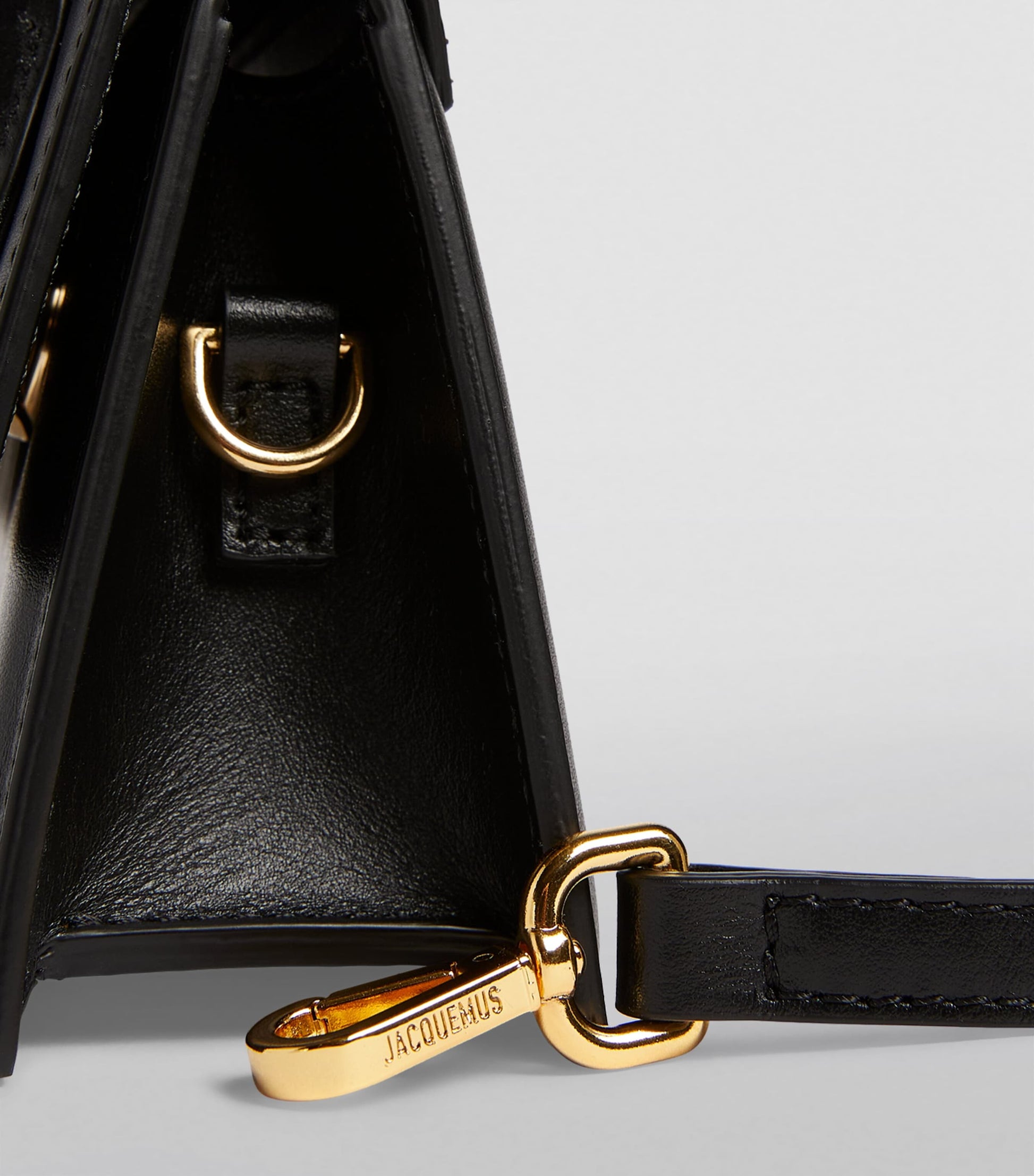 Jacquemus Black Leather Le Chiquito Long Top-Handle Bag